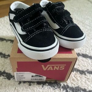 Vans Kids Classic Black and White Sneakers